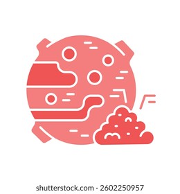 Space regolith color flat icon. Isolated element. Editable stroke.