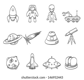 Space related icons in sketch