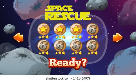 Space rescue game background illustration