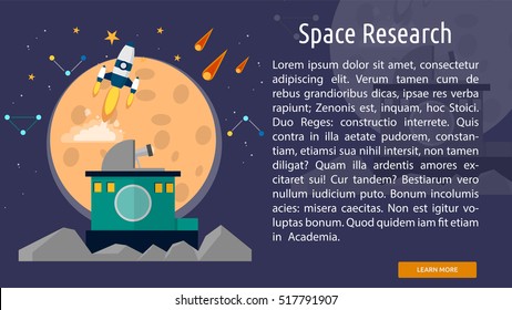 Space Research Conceptual Banner