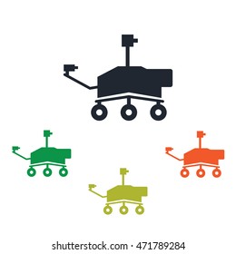 Space research robot icon on the background