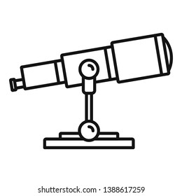 Space research telescope icon. Outline space research telescope vector icon for web design isolated on white background