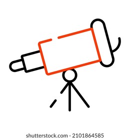 Ein Symbol für Weltraumforschungstools, lineares Design des Teleskops

