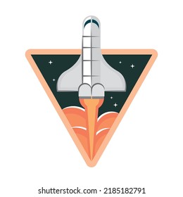space retro badge icon isolated