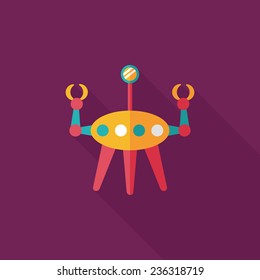 Space robot flat icon with long shadow,eps10