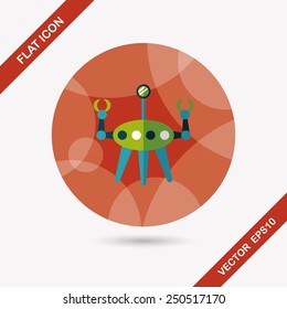 Space robot flat icon with long shadow,eps10