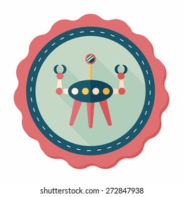 Space robot flat icon with long shadow,eps10