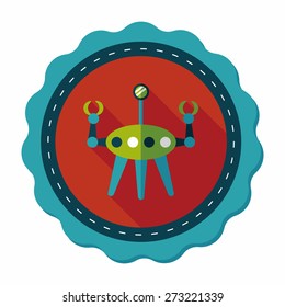 Space robot flat icon with long shadow,eps10