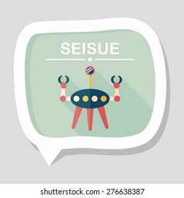 Space robot flat icon with long shadow,eps10
