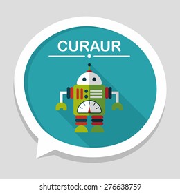 Space robot flat icon with long shadow,eps10