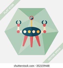 Space robot flat icon with long shadow,eps10