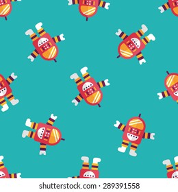 Space robot flat icon,eps10 seamless pattern background