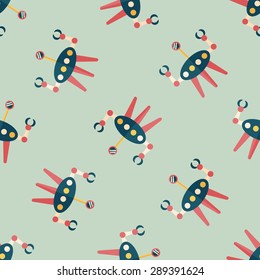 Space robot flat icon,eps10 seamless pattern background