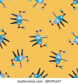 Space robot flat icon,eps10 seamless pattern background