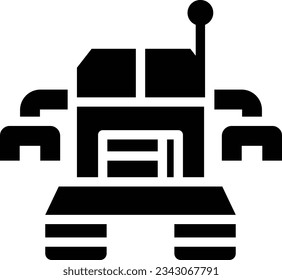 Space Robot Glyph Icon - Single Icon, Vector
