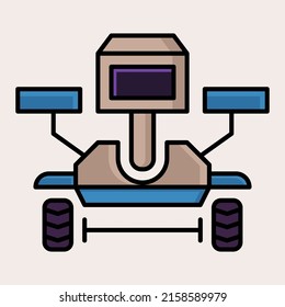 Space Robot Icon Or Simple Rover Robot Vector Illustration For Space Icon Or Logo Template