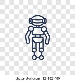 Space robot icon. Trendy linear Space robot logo concept on transparent background from ASTRONOMY collection