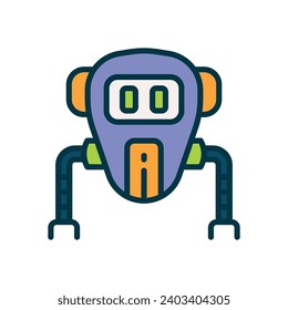 space robot icon. vector line icon for your website, mobile, presentation, and logo design.