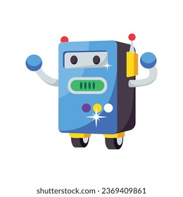 Space robot vector colorful stickers Icon Design illustration. EPS 10 File 