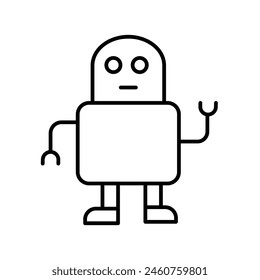 space robot with white background vector stock illustration