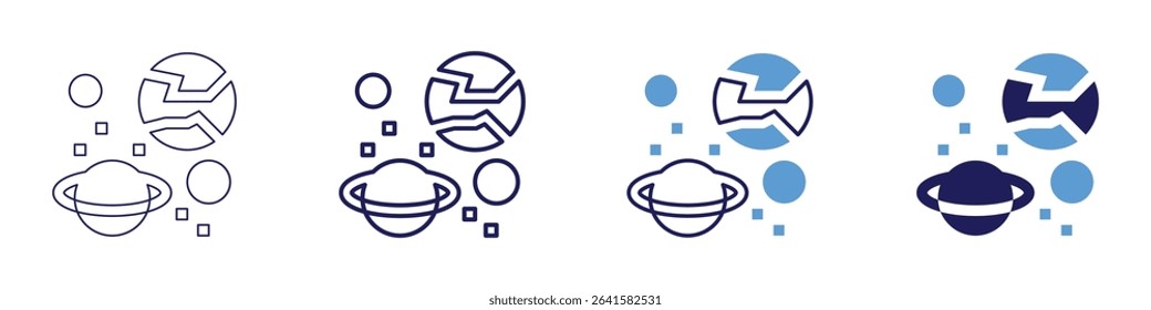 Space robotics icon in 4 different styles. Thin Line, Line, Bold Line, Duotone. Duotone style. Editable stroke.