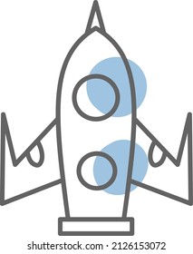 Space rocekt ship, illustration, vector on a white background.