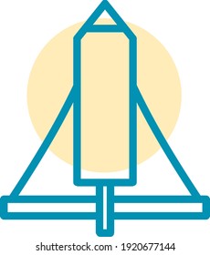 Space rocket about to take off, illustration, vector on white background.