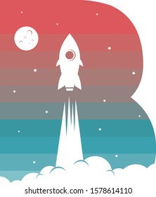 space rocket alpahbet initial theme logo icon sign science technology vector art