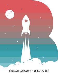 space rocket alpahbet initial theme logo icon sign science technology vector art