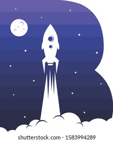 space rocket alpahbet initial theme logo icon sign science technology vector art