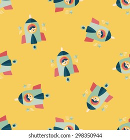 Space rocket and astronaut flat icon,eps10 seamless pattern background