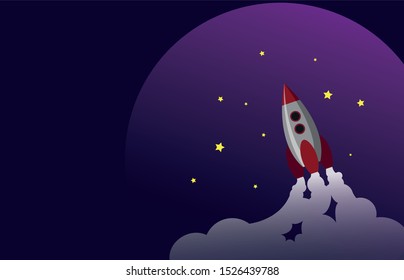 Space rocket banner or background 