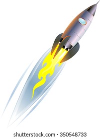 Space Rocket Blast Off-Soaring futuristic transportation