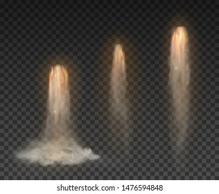 Space Rocket Bomb Smoke Isolated On Transparent Background
