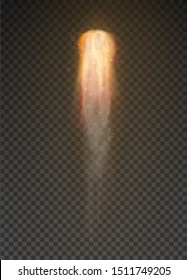 Space Rocket Bomb Smoke Isolated On Transparent Background