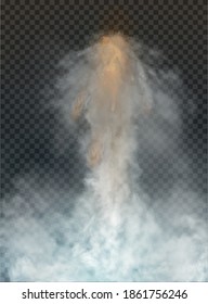 Bomba espacial con cohetes Humo aislado en un fondo transparente. Ilustración del vector