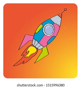 Space rocket. Business concept startup or launch. Vector illustration.