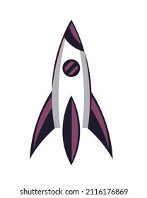 space rocket cartoon icon flat