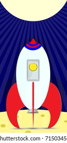 space rocket cartoon illustration