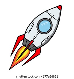 Space rocket. Cartoon vector illustration