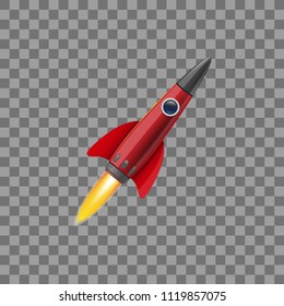 Space rocket concept. Illustrations isolated on transparent background. Creative idea for your design