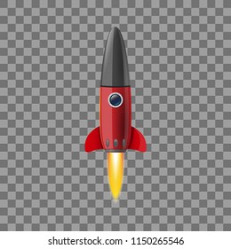 Space rocket concept. Illustrations isolated on transparent background. Creative idea for your design