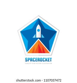 Space rocket - concept logo template vector illustration. Abstract creative sign. Progress start-up icon. Graphic design element. 