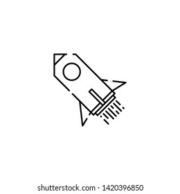 space rocket cone head. simple line art