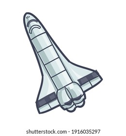 Icono de Ilustración de Doodle de Cohetes Espaciales. Diseño de vectores Exploración de naves espaciales Arte de vehículos de Astronaut.