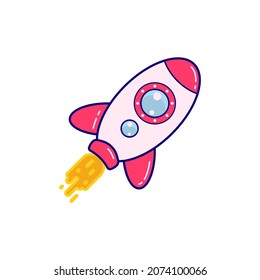 Space rocket doodle vector illustration