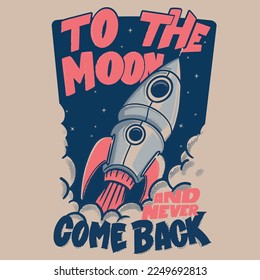 space rocket drawing for t shirt prints