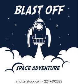space rocket drawing for t shirt prints
