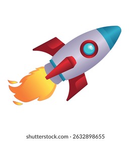 Space Rocket Emoji Vector, Symbol of a Spaceship.