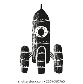 Raumrakete Emoji, Vektorsymbol Schiffsgrafik